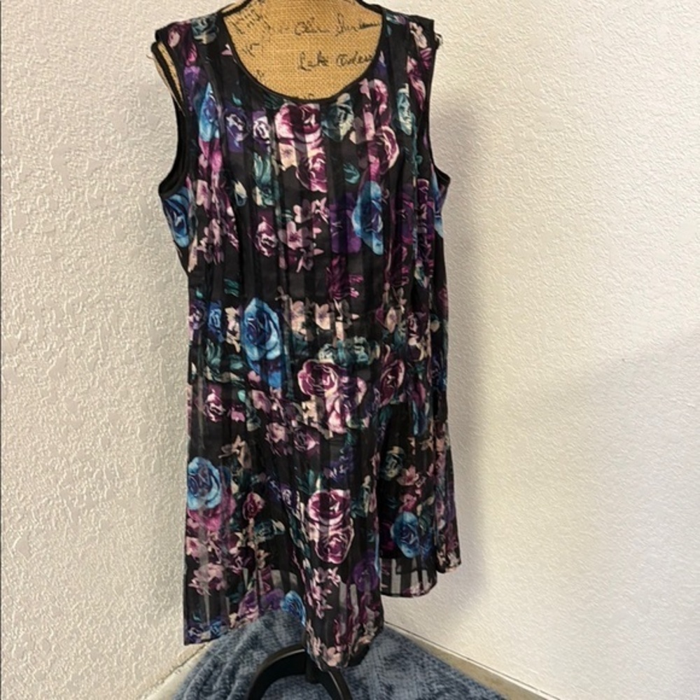 Dress Barn Black Floral Midi Dress